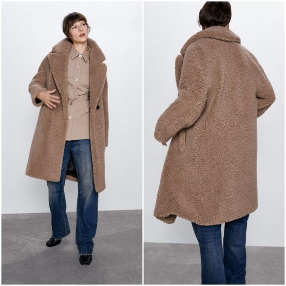 zara fleece coat